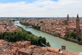 Verona Skyline With Adige River At Noon.