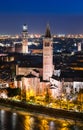 Verona skyline, night. Italy Royalty Free Stock Photo