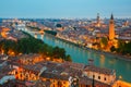 Verona skyline at night, Italy Royalty Free Stock Photo