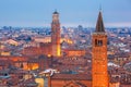 Verona skyline at night, Italy Royalty Free Stock Photo