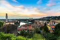 Verona at sunset in Italy Royalty Free Stock Photo