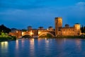Verona Veneto Italy. Castelvecchio bridge at dusk Royalty Free Stock Photo