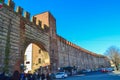 Gate in old Roman fortress wall Verona Centro Storico Italy Royalty Free Stock Photo