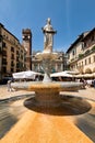 Verona Veneto Italy. The fountain of Piazza delle Erbe Royalty Free Stock Photo