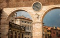 Verona, view of the medieval city center access gate. Porta Nuova. Veneto, Italy