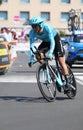 Verona, VR, Italy - June 2, 2019: Cyclist JAN HIRT of ASTANA Tea