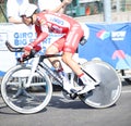 Verona, VR, Italy - June 2, 2019: Cyclist MASNADA FAUSTO of ANDRONI Team at Tour of Italy also called Giro d`Italia is a cycling