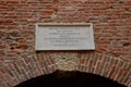 The marble plaque at the entrance of the Capuleti house in Verona Royalty Free Stock Photo