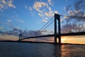 Verrazano Bridge at sunset in New York