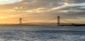 Verrazano Narrows Bridge at Sunset Royalty Free Stock Photo