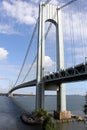 Verrazzano Narrows Bridge, eastern tower closeup, Staten Island, NY