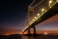 Verrazzano-Narrows Bridge at night in Brooklyn, New York Royalty Free Stock Photo