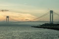 Verrazzano-Narrows Bridge at sunset in Brooklyn, New York Royalty Free Stock Photo