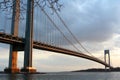 Verrazzano-Narrows Bridge at sunset in New York Royalty Free Stock Photo