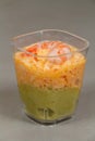 Verrine with crab, avocado and shrimp Royalty Free Stock Photo