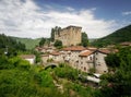 VERRUCOLA, LUNIGIANA, ITALY - AUGUST 12, 2019 - General view of Verrucola, picturesque village with its castle fortress Royalty Free Stock Photo