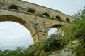 Pont du Gard is the tallest aqueduct built by the Romans in first century AD t Royalty Free Stock Photo