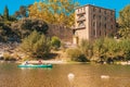 Vers-Pont-du-Gard, Gard / Occitanie / France - September 26, 2018: Outdoor activities on the Gardon River near Pont du Gard Royalty Free Stock Photo