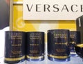 Versace Dylan Blue Pour Femme perfume water put up for sale on January 15, 2020 at a shopping mall in Russia, Kazan, Ibragimov Royalty Free Stock Photo