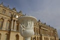 VERSAILLE FRANCE: Vase featured at Chateau de Versailles at sunset with fountain, the estate of Versaille was the home and court