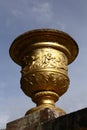 VERSAILLE FRANCE: Vase featured at Chateau de Versailles at sunset with fountain, the estate of Versaille was the home and court