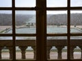 Versailles / France - January 05 2012: View of the building of the Palace of Versailles and the Versailles garden. Royalty Free Stock Photo