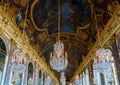 Ceiling of the Hall of Mirrors in the palace of Versailles - France