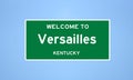 Versailles, Kentucky city limit sign. Town sign from the USA.