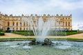 Versailles palace and fountain in formal gardens, Paris suburbs, France Royalty Free Stock Photo