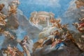 VERSAILLES PARIS, FRANCE - April 18 : Ceiling painting in Hercules room of the Royal Chateau Versailles on April 18, 2015 at the