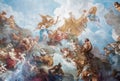 VERSAILLES PARIS, FRANCE - April 18 : Ceiling painting in Hercules room of the Royal Chateau Versailles on April 18, 2015 at the