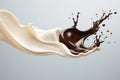 Versatile abstract milk and chocolate wave splash ideal for diverse design projects Royalty Free Stock Photo