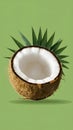 Versatile coconut design element isolated on white for customization