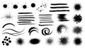 Abstract Black Ink Splatters and Brush Strokes Collection Royalty Free Stock Photo