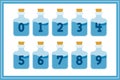 Versatile Collection of Blue Potion Numbers for Various Uses Royalty Free Stock Photo