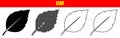Diverse Leaf Icon Set - Silhouette, Dot Matrix, and Outline Styles Royalty Free Stock Photo