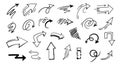 Hand-Drawn Doodle Arrows Collection Royalty Free Stock Photo