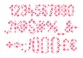 Versatile Collection of Love Calendar Numbers and Punctuation for Various Uses