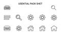 Universal Outline UI Icons Set for Web and Mobile Applications Royalty Free Stock Photo