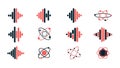 Science and Sound Wave Vector Icons Collection Royalty Free Stock Photo