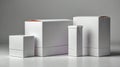 Blank White Product Packaging Mockups on Grey Background Royalty Free Stock Photo