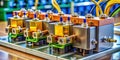 Versatile HighVoltage Electromagnetic Relays for Industrial Automation Systems 12V 110V and 220V Trigger Options Royalty Free Stock Photo