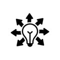 Black solid icon for Versatile Idea, versatile and solution Royalty Free Stock Photo