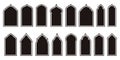 Versatile Islamic Vector Shapes Highlighting Window and Door Arches. Arab Frames Set with Ramadan Kareem Silhouette