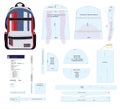 Versatile, medium-sized backpack sewing pattern: a dynamic, scalable vector template