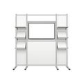 Modular exhibition stand booth with screen and brochure holders Royalty Free Stock Photo