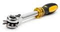 Versatile ratchet screwdriver tool with interchangeable bits for efficient repairs and assembly Royalty Free Stock Photo