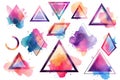 Versatile set of basic triangle shapes for creative design elements