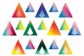 Versatile set of basic triangle shapes for creative design elements