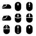 A versatile set of black solid computer mouse icons for web and graphic design Royalty Free Stock Photo